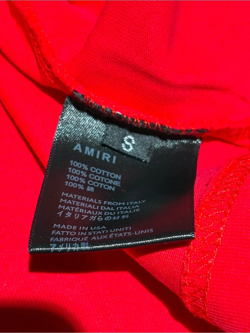Amiri Mens Red Tee Shirt Short Sleeve Brand New Size Small,XL